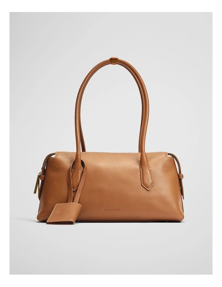 Billie Leather Shoulder Bag in Tan image 1