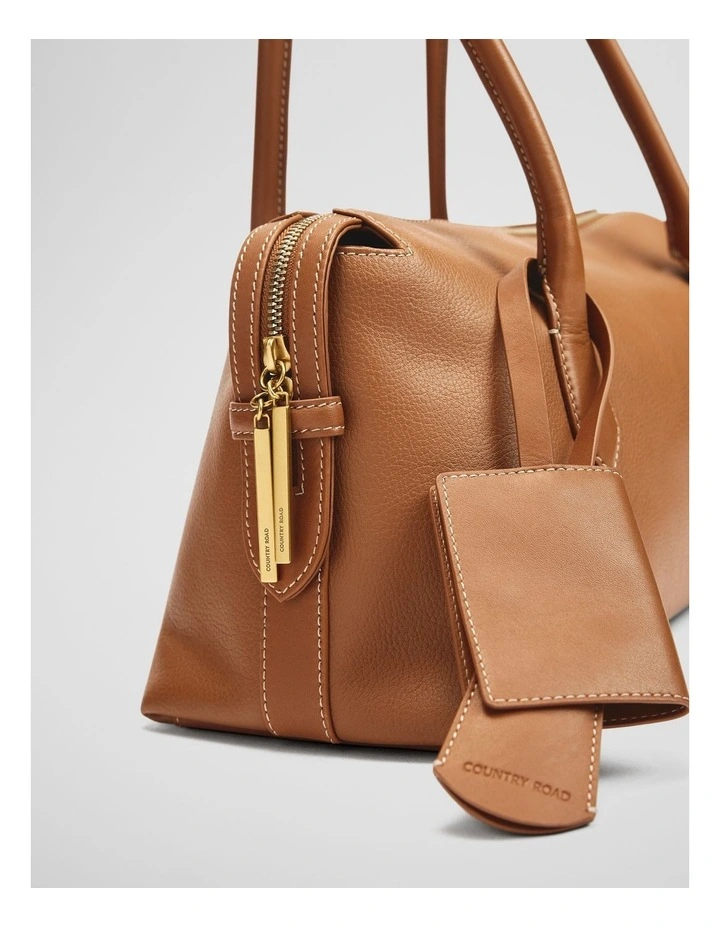 Billie Leather Shoulder Bag in Tan image 3