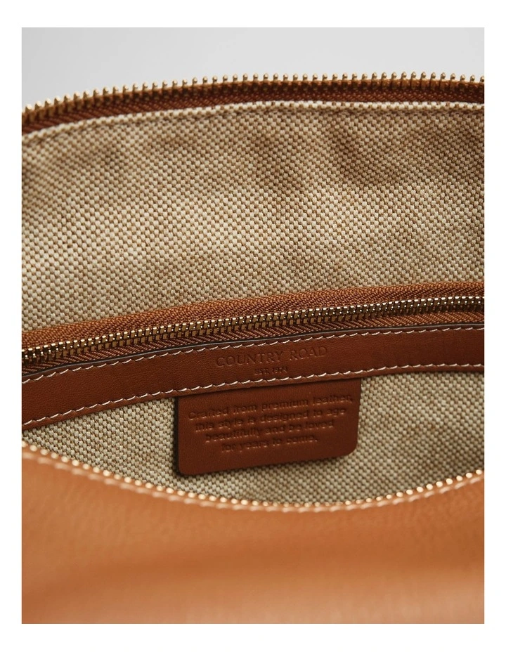 Billie Leather Shoulder Bag in Tan image 4