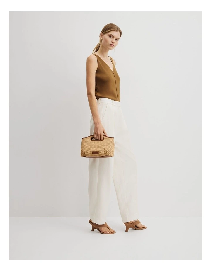 Top Handle Crossbody Bag in Natural image 2