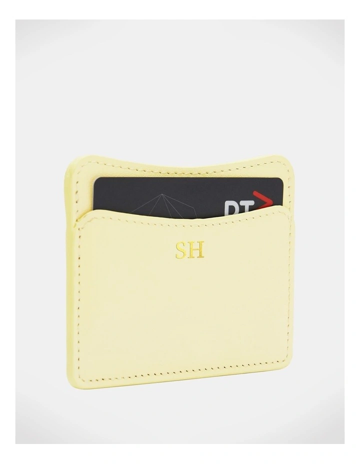 Personalised Arc Credit Card Holder Sleeve in Lemon image 2