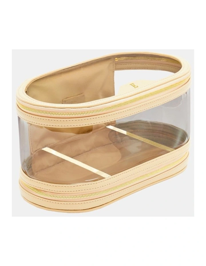 Personalised Essential Large Clear Travel Case in Sand image 1