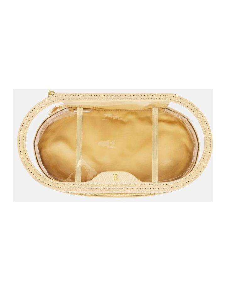 Personalised Essential Large Clear Travel Case in Sand image 3