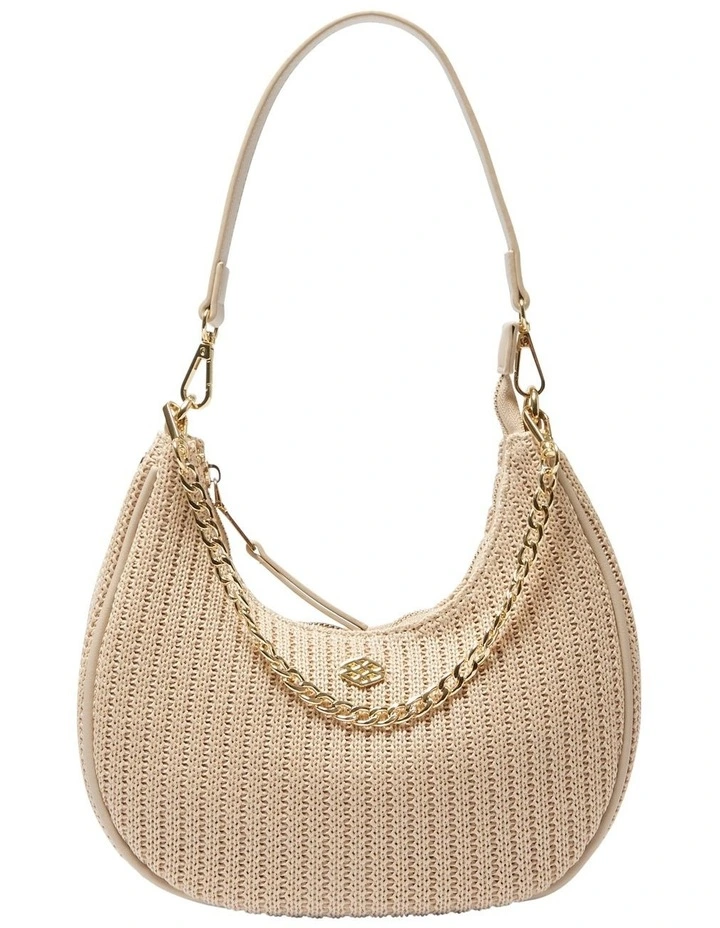 Julia Shoulder Bag in Nude/Raffia image 1