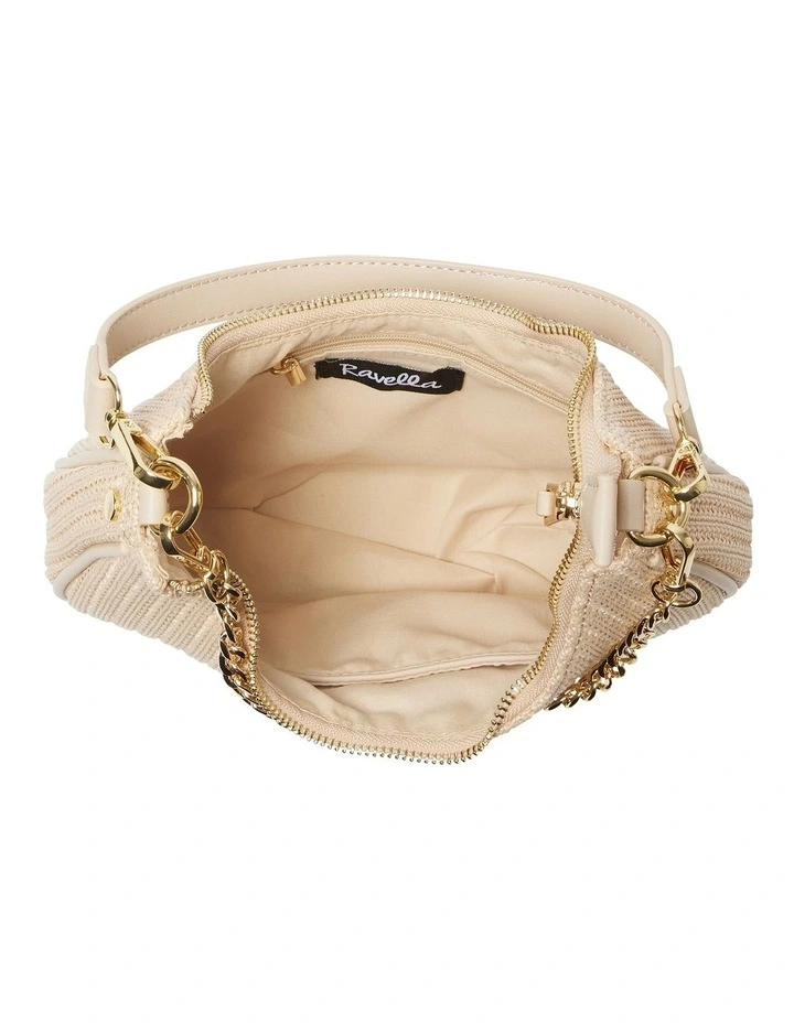 Julia Shoulder Bag in Nude/Raffia image 4