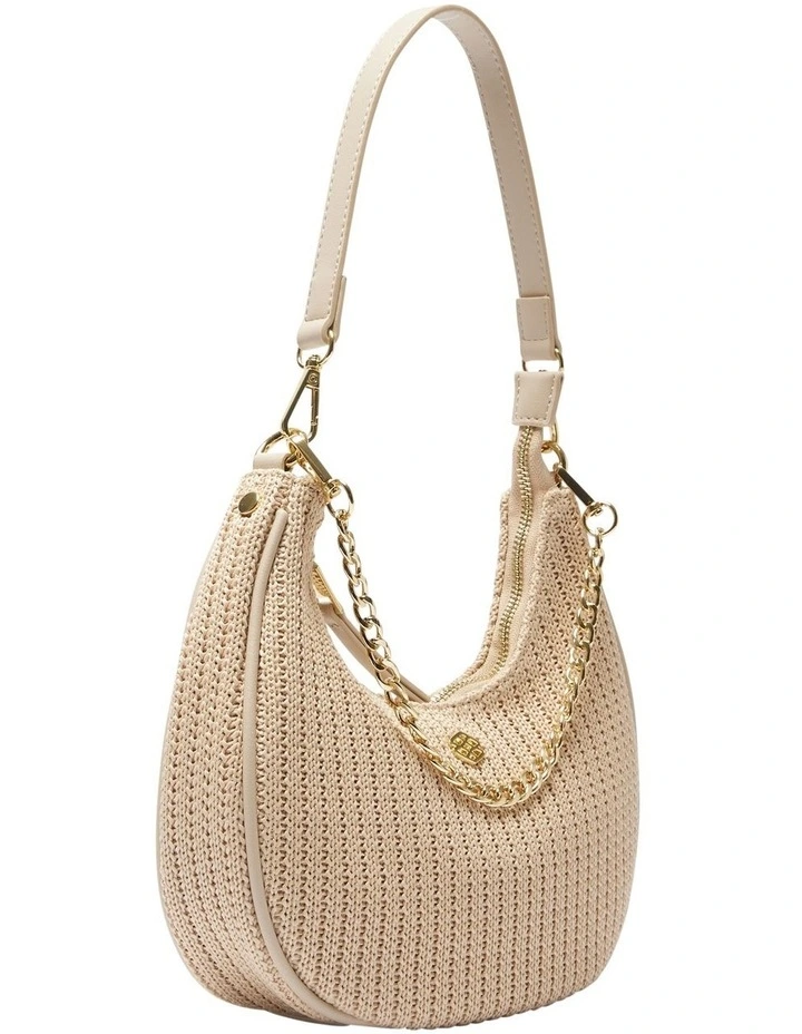 Julia Shoulder Bag in Nude/Raffia image 5