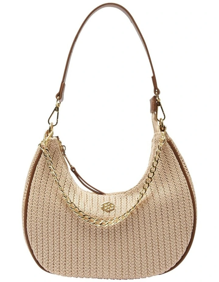 Julia Shoulder Bag in Tan/Raffia image 1