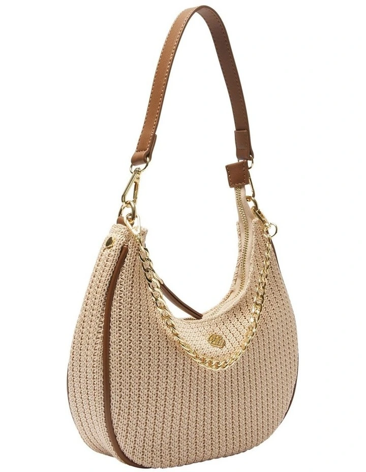 Julia Shoulder Bag in Tan/Raffia image 2