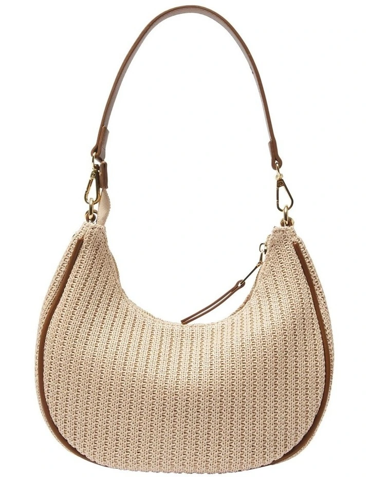 Julia Shoulder Bag in Tan/Raffia image 3