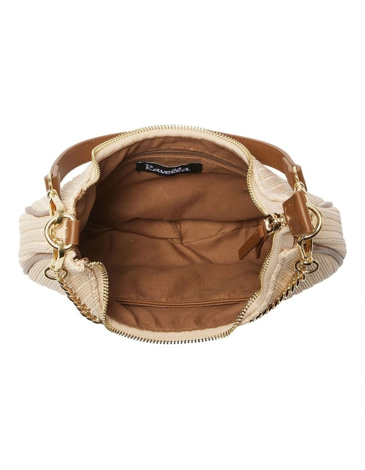 Julia Shoulder Bag in Tan/Raffia image 4