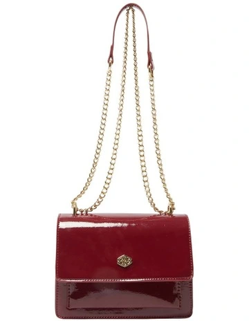 Jacki Bag in Wine Crinkle Patent