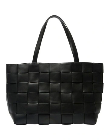 Lisa Tote Bag in Black Weave