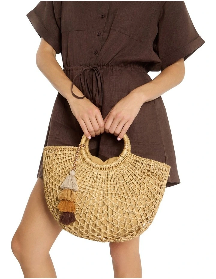 Vacay Tote Bag in Natural Raffia image 2