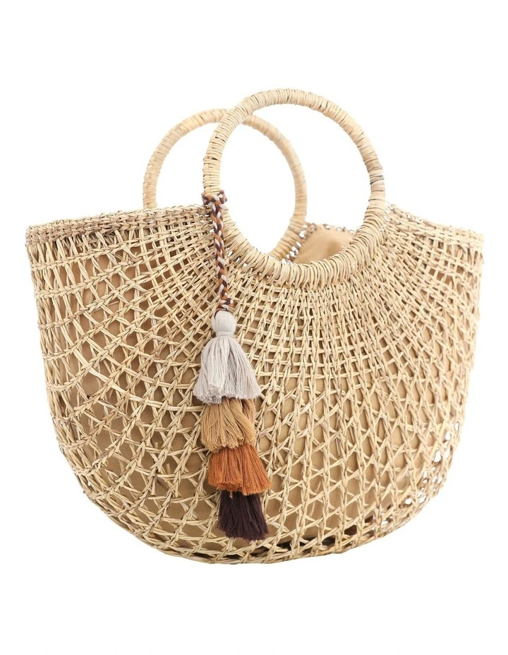 Vacay Tote Bag in Natural Raffia image 2