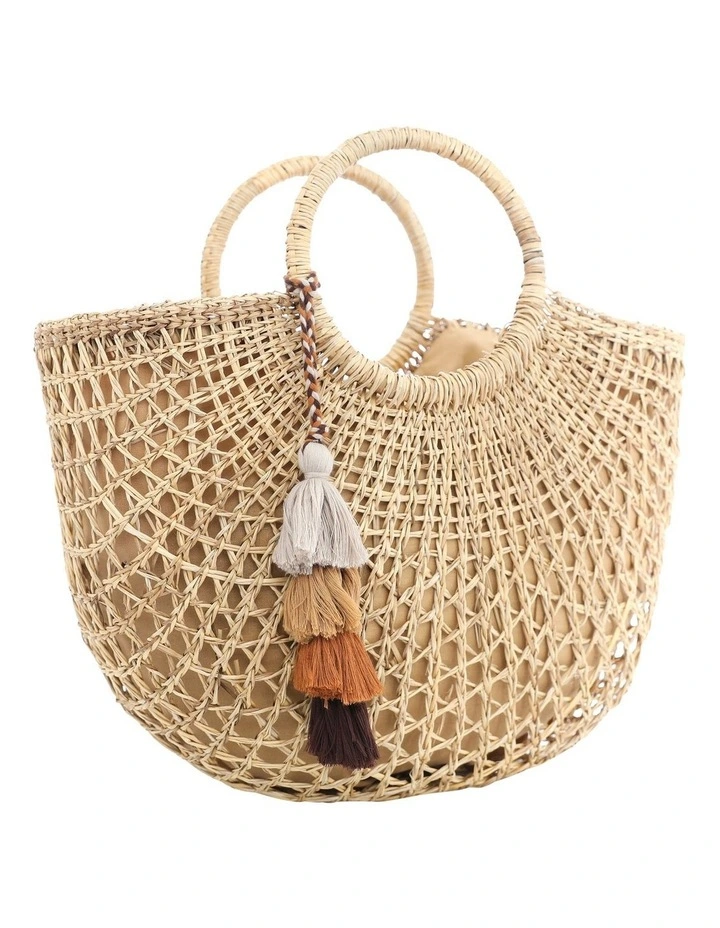 Vacay Tote Bag in Natural Raffia image 5