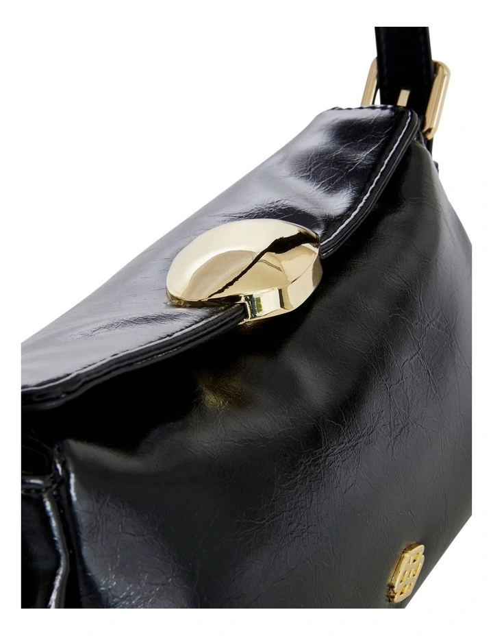 Nixie Shoulder Bag in Black Crinkle image 4