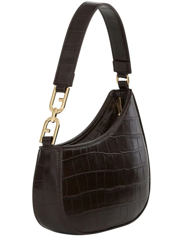 Nadia Shoulder Bags in Chocolate Croc image 5