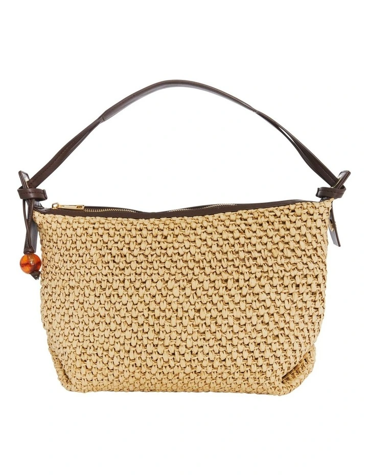 Nessa Bag in Chocolate Raffia image 1