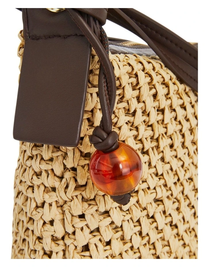 Nessa Bag in Chocolate Raffia image 4