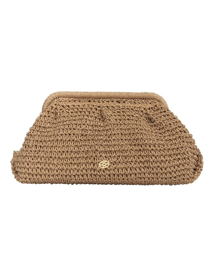 Soleil Clutch Bag in Natural Raffia image 1