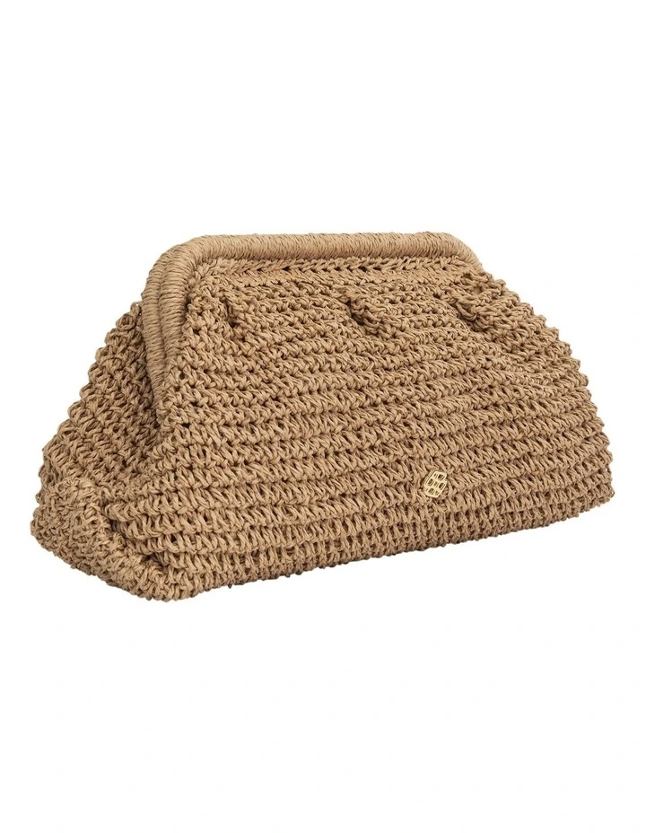 Soleil Clutch Bag in Natural Raffia image 3