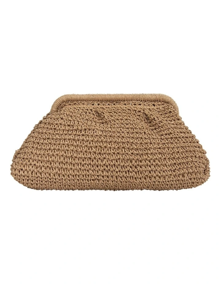Soleil Clutch Bag in Natural Raffia image 4