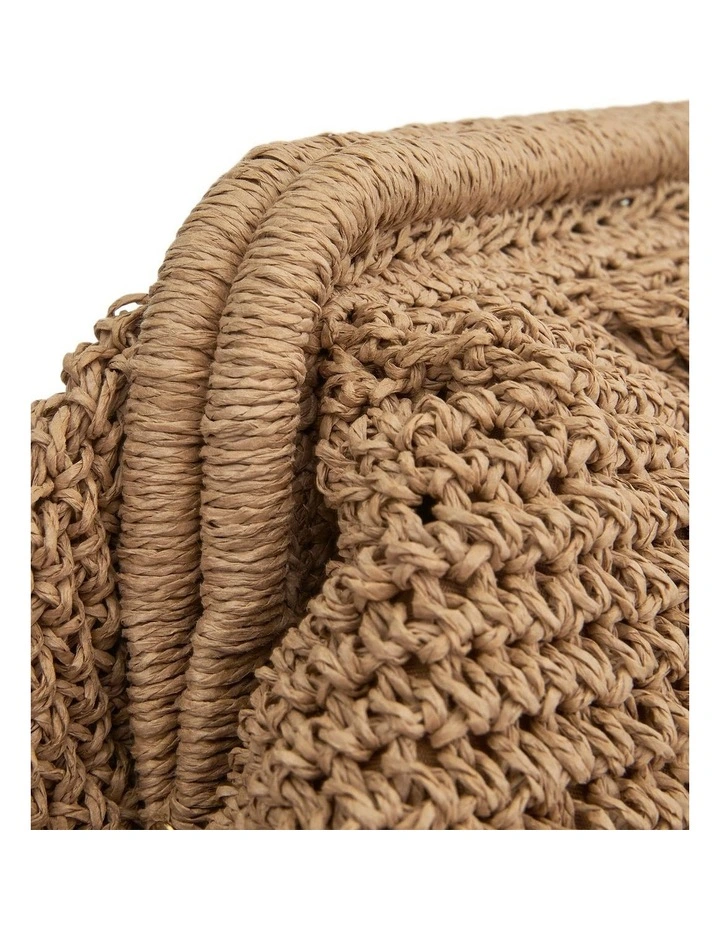 Soleil Clutch Bag in Natural Raffia image 5