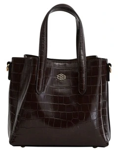 Jada Cross Body Bag in Chocolate Croc
