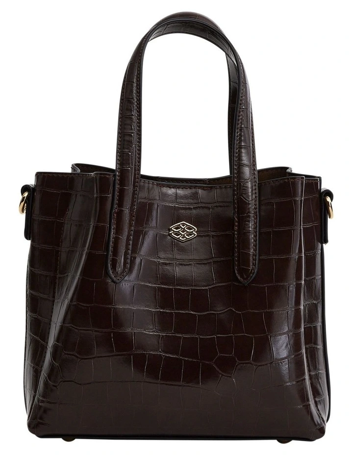 Jada Cross Body Bag in Chocolate Croc image 1