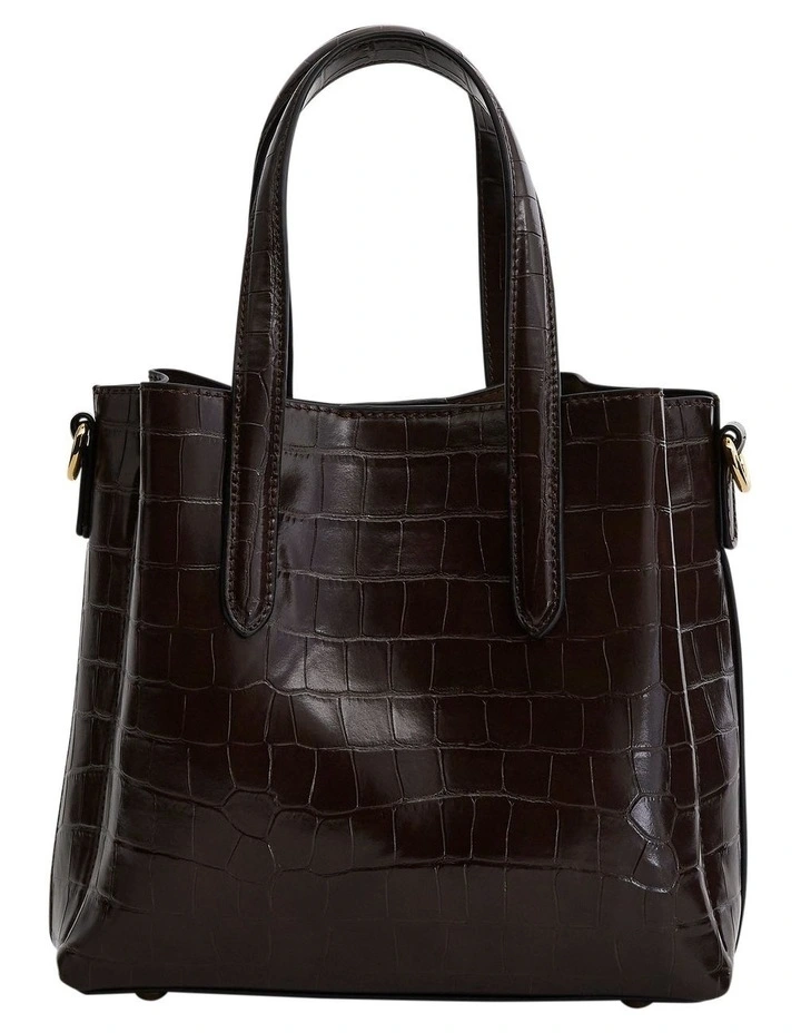 Jada Cross Body Bag in Chocolate Croc image 2