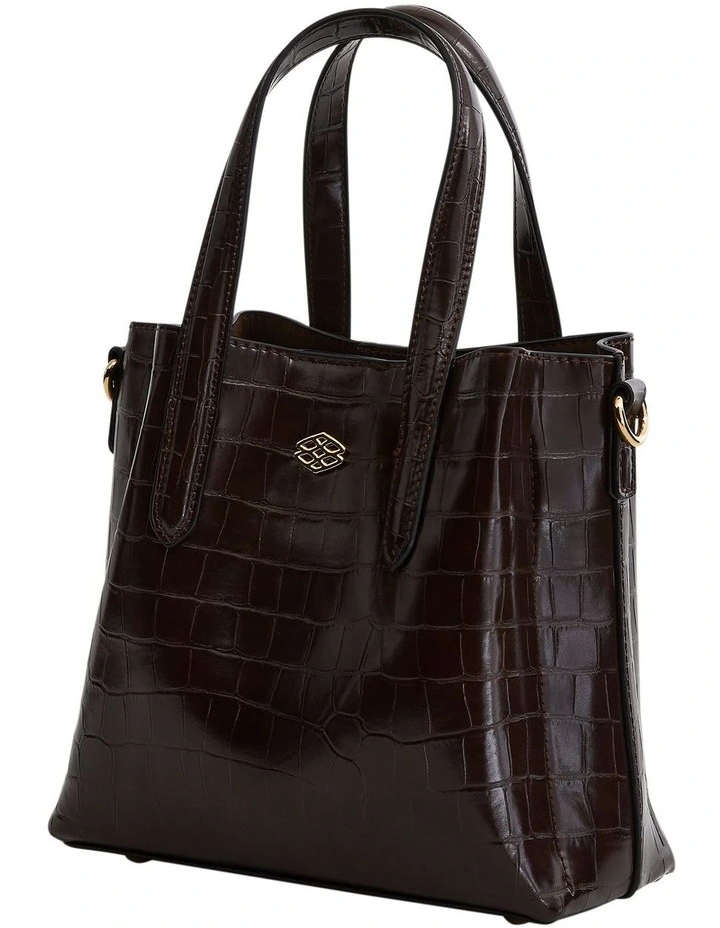 Jada Cross Body Bag in Chocolate Croc image 3
