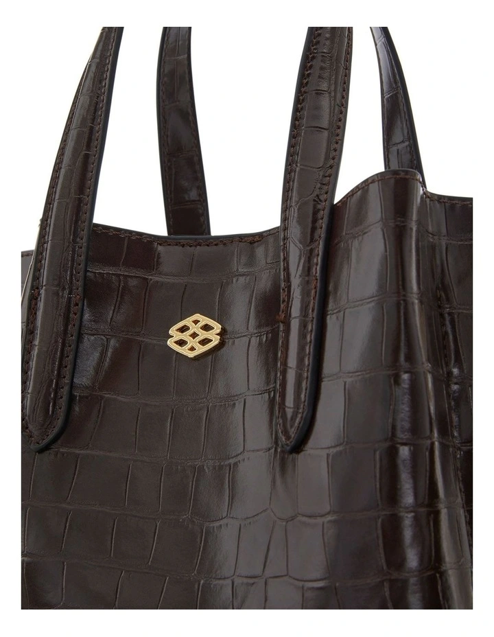 Jada Cross Body Bag in Chocolate Croc image 4