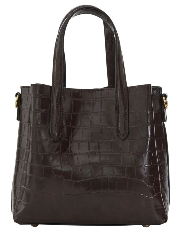 Jada Cross Body Bag in Chocolate Croc image 4