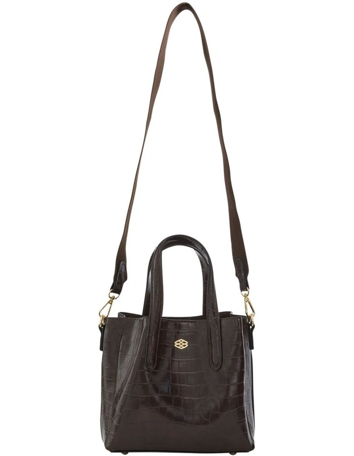Jada Cross Body Bag in Chocolate Croc image 5