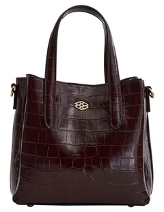 Jada Cross Body Bag in Bordeaux Croc