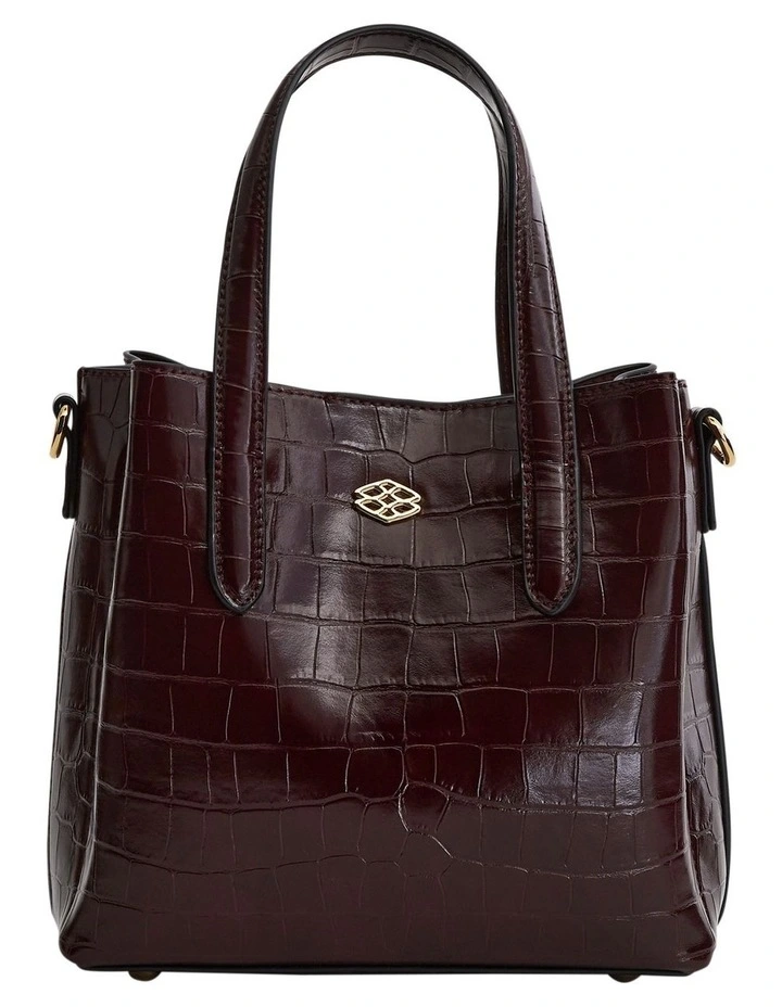 Jada Cross Body Bag in Bordeaux Croc image 1