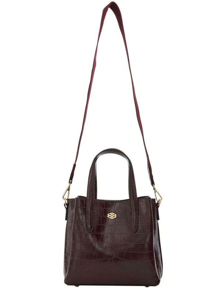 Jada Cross Body Bag in Bordeaux Croc image 1