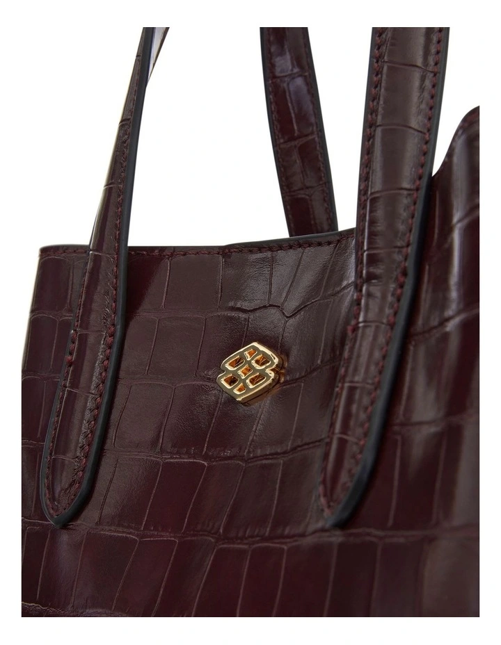 Jada Cross Body Bag in Bordeaux Croc image 4