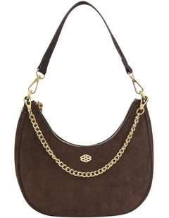 Julia Shoulder Bag in Chocolate Micro
