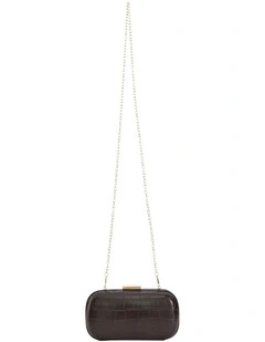 Chic Clutch Bag in Chocolate Croc