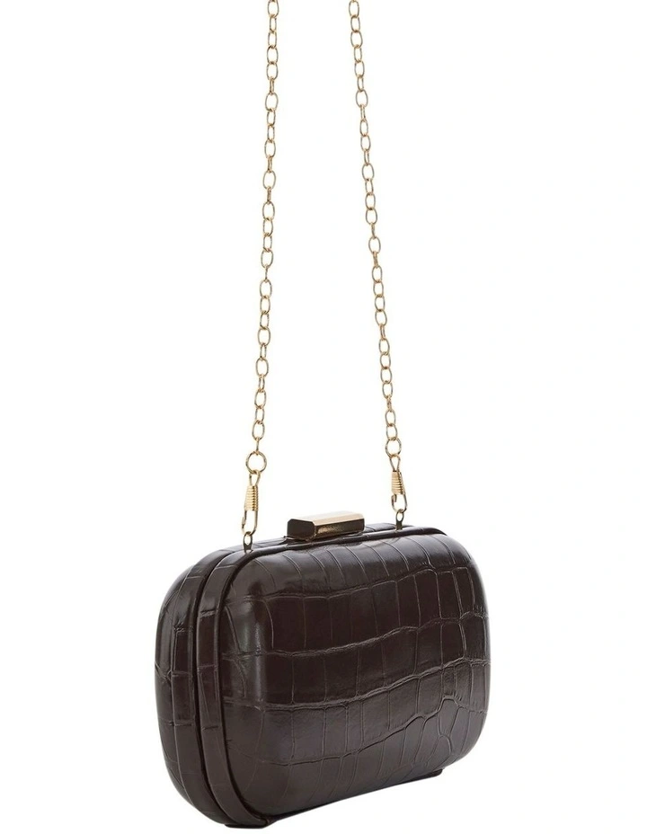 Chic Clutch Bag in Chocolate Croc image 2