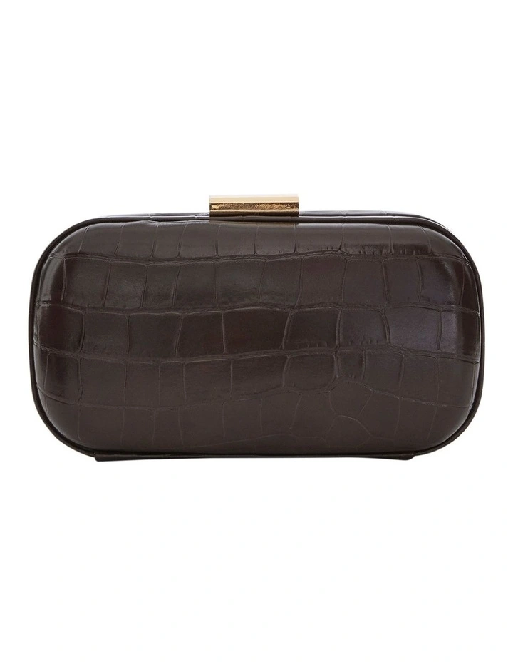 Chic Clutch Bag in Chocolate Croc image 4