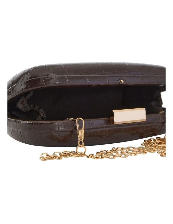 Chic Clutch Bag in Chocolate Croc image 5