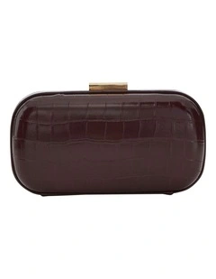 Chic Clutch Bag in Bordeaux Croc