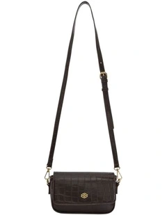 Jessie Cross Body Bag in Chocolate Croc