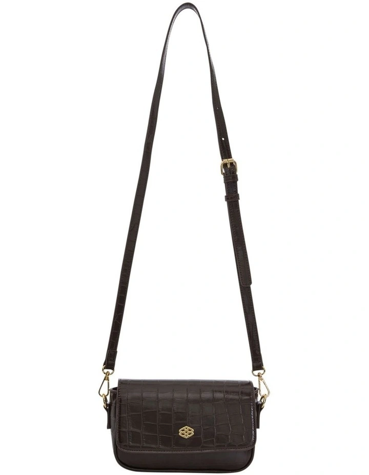 Jessie Cross Body Bag in Chocolate Croc image 1