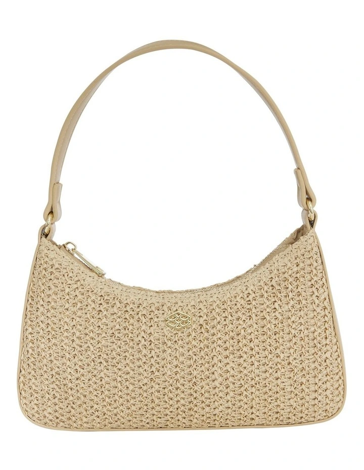 Nicole Shoulder Bag in Nude Raffia image 1