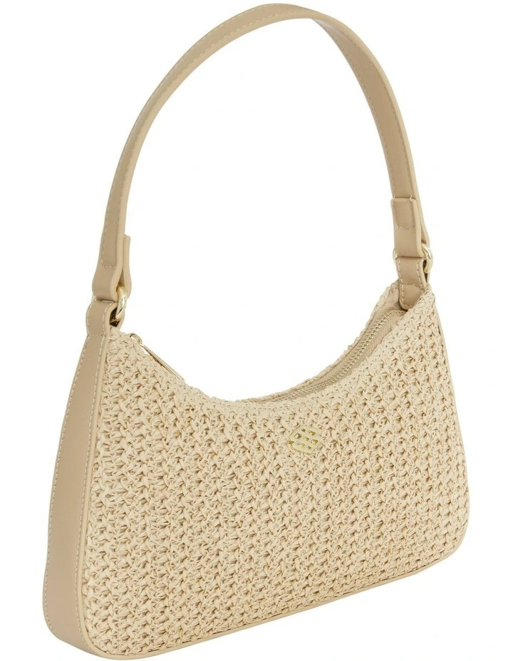 Nicole Shoulder Bag in Nude Raffia image 2