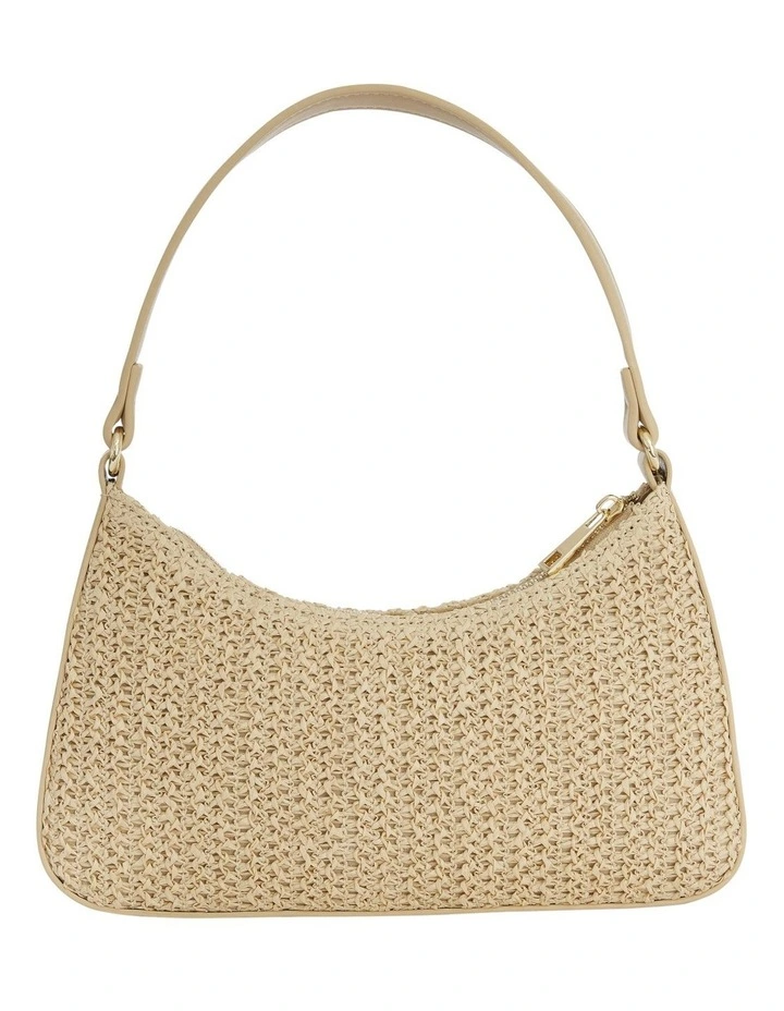 Nicole Shoulder Bag in Nude Raffia image 4
