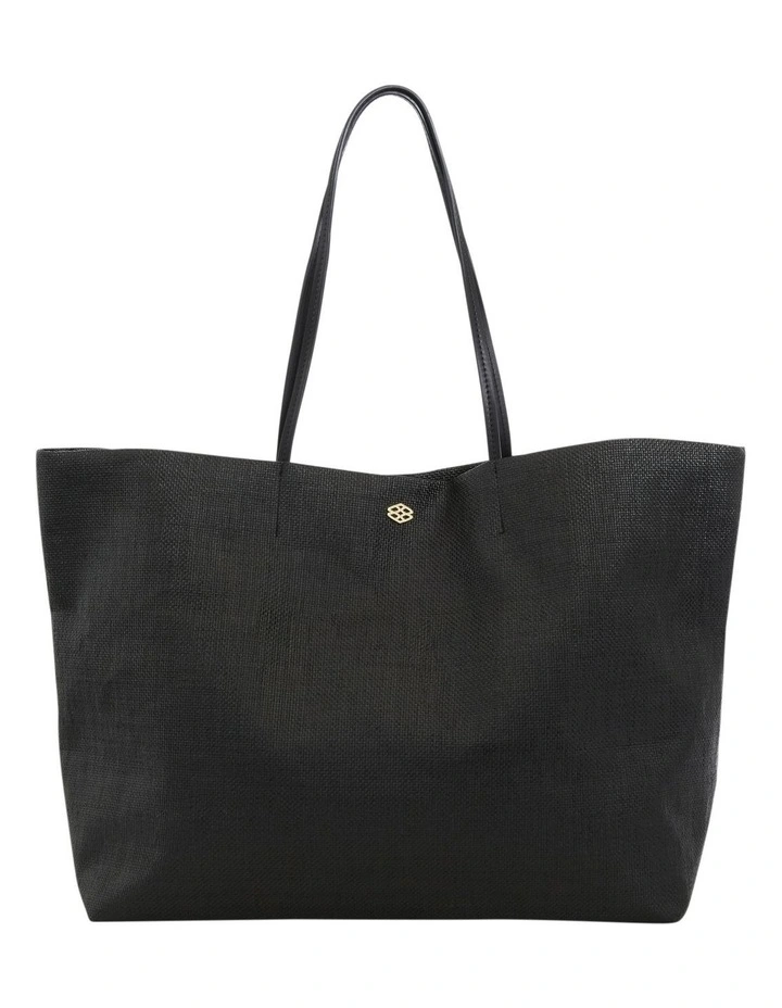 Hope Tote Bag in Black Raffia image 1